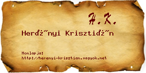 Herényi Krisztián névjegykártya
